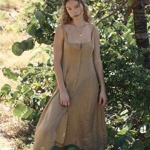 Doen Tan Sleeveless Square Neck Sundress